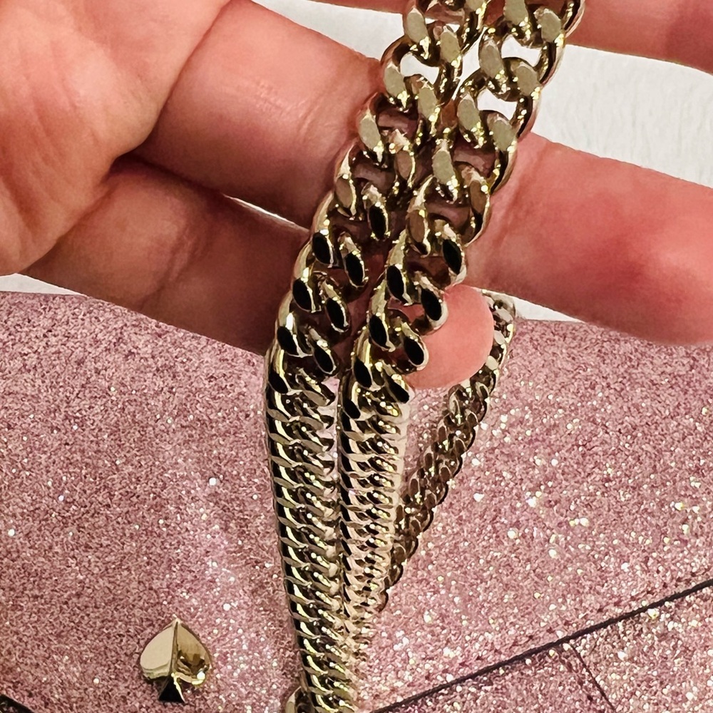Kate Spade Glimmer Glitter clutch with card holder and chain - Picture 10 of 10